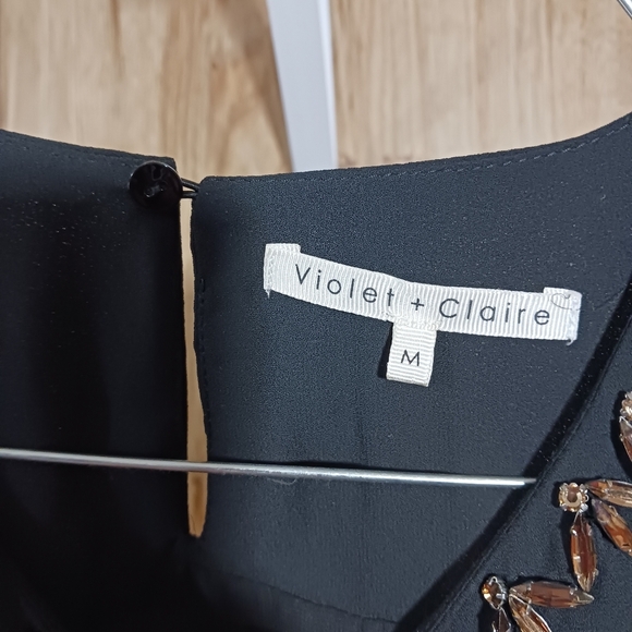 Violet and Claire Black Beaded Layered Chiffon Sleeveless Blouse Size Me… - Picture 5 of 14